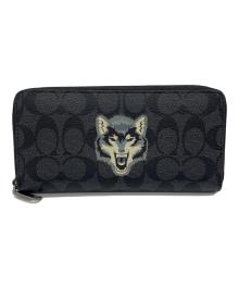 COACH（コーチ）の古着「ラウンドファスナー財布」｜ブラック