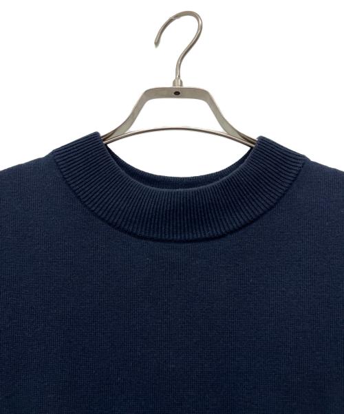 BLUE LABEL CRESTBRIDGE（ブルーレーベルクレストブリッジ）BLUE LABEL CRESTBRIDGE (ブルーレーベルクレストブリッジ) チェックドレープツイル ニットコンビマキシワンピース ネイビー×ベージュ サイズ:36の古着・服飾アイテム