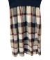 中古・古着 BLUE LABEL CRESTBRIDGE (ブルーレーベルクレストブリッジ) チェックドレープツイル ニットコンビマキシワンピース ネイビー×ベージュ サイズ:36：8000円