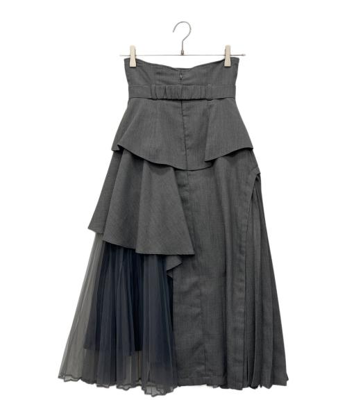 Snidel（スナイデル）Snidel (スナイデル) ビットプリーツスイッチングスカート グレーの古着・服飾アイテム