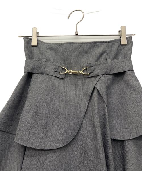 Snidel（スナイデル）Snidel (スナイデル) ビットプリーツスイッチングスカート グレーの古着・服飾アイテム