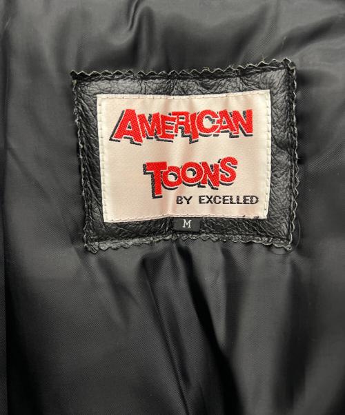 AMERICAN TOONS（アメリカントゥーンズ）AMERICAN TOONS (アメリカントゥーンズ) レザージャケット ブラック サイズ:Mの古着・服飾アイテム