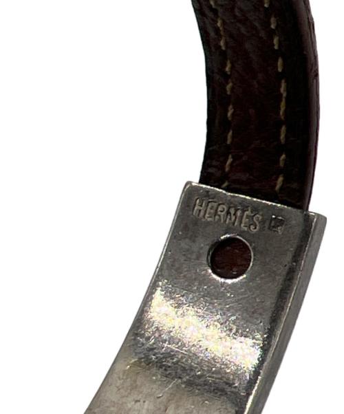 HERMES（エルメス）HERMES (エルメス) レザーブレスレッド　プスプス ブラウンの古着・服飾アイテム