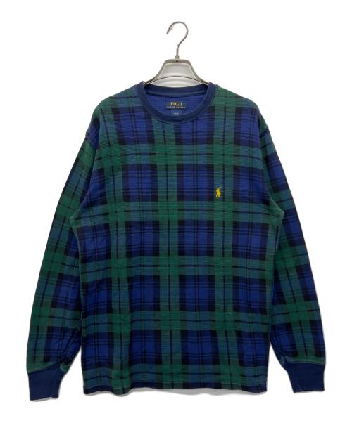 POLO RALPH LAUREN（ポロ・ラルフローレン）POLO RALPH LAUREN (ポロ・ラルフローレン) 長袖カットソー ネイビー×グリーン サイズ:Lの古着・服飾アイテム