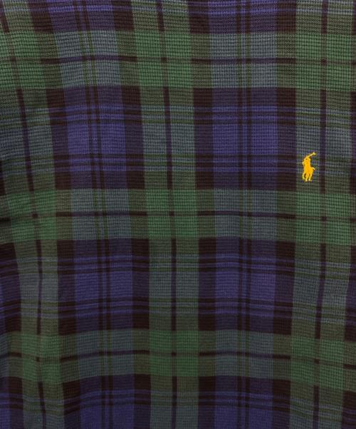 POLO RALPH LAUREN（ポロ・ラルフローレン）POLO RALPH LAUREN (ポロ・ラルフローレン) 長袖カットソー ネイビー×グリーン サイズ:Lの古着・服飾アイテム