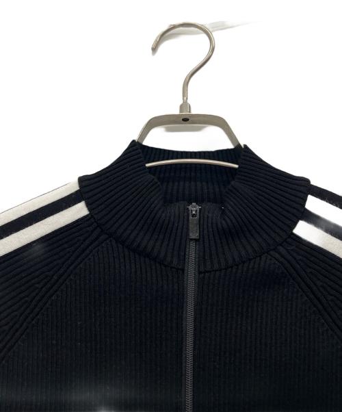 adidas（アディダス）adidas (アディダス) スリーストライプス スリムニット トラックトップ ブラック サイズ:XLの古着・服飾アイテム