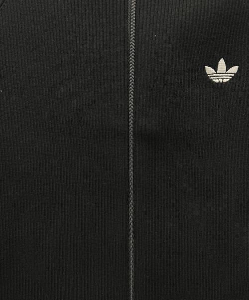 adidas（アディダス）adidas (アディダス) スリーストライプス スリムニット トラックトップ ブラック サイズ:XLの古着・服飾アイテム
