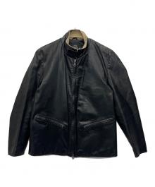 GUESS（ゲス）の古着「シングルライダースジャケット」｜ブラック