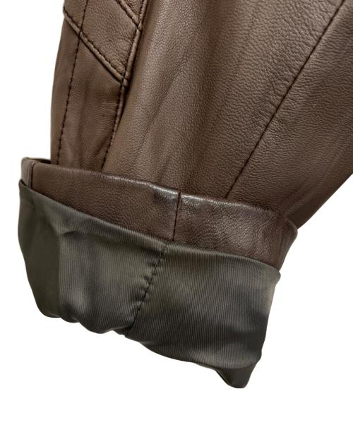 MODA VALENTINO（モダバレンティーノ）MODA VALENTINO (モダバレンティーノ) レザージャケット ブラウン サイズ:Lの古着・服飾アイテム