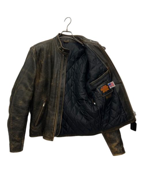 FREEDOM（フリーダム）FREEDOM (フリーダム) シングルライダースジャケット ブラウン サイズ:38の古着・服飾アイテム