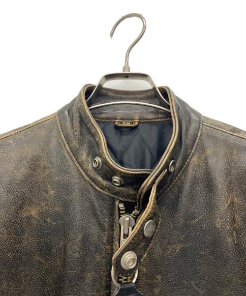 FREEDOM（フリーダム）FREEDOM (フリーダム) シングルライダースジャケット ブラウン サイズ:38の古着・服飾アイテム