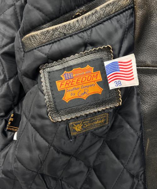 FREEDOM（フリーダム）FREEDOM (フリーダム) シングルライダースジャケット ブラウン サイズ:38の古着・服飾アイテム