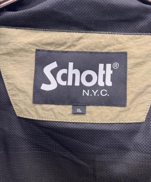 Schott（ショット）Schott (ショット) ナイロンジャケット オリーブ×ブラック サイズ:XLの古着・服飾アイテム