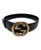 GUCCIグッチ）の古着「ベルト グッチシマ インターロッキングG」｜ブラック