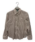 LAUREN RALPH LAURENローレン ラルフ ローレン）の古着「長袖シャツ」｜ホワイト×ブラウン