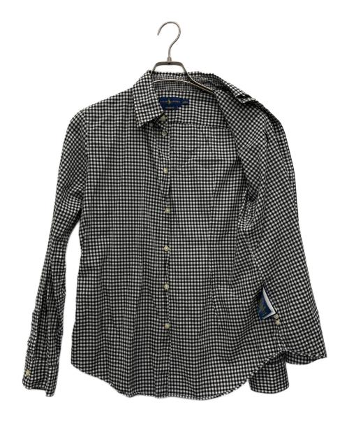 RALPH LAUREN（ラルフローレン）RALPH LAUREN (ラルフローレン) 長袖シャツ ホワイト×ブラック サイズ:8の古着・服飾アイテム