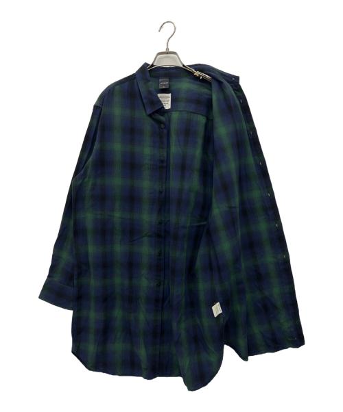 APPLEBUM（アップルバム）APPLEBUM (アップルバム) 長袖シャツ ネイビー×グリーン サイズ:Lの古着・服飾アイテム
