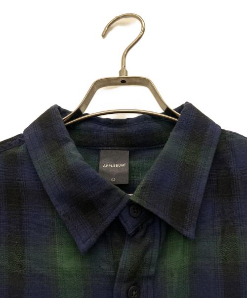 APPLEBUM（アップルバム）APPLEBUM (アップルバム) 長袖シャツ ネイビー×グリーン サイズ:Lの古着・服飾アイテム