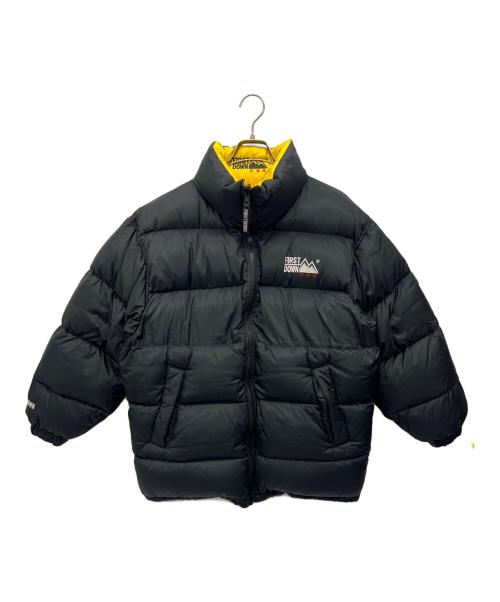 FIRST DOWN（ファーストダウン）FIRST DOWN (ファーストダウン) リバーシブルダウンジャケット イエロー×ブラック サイズ:Mの古着・服飾アイテム