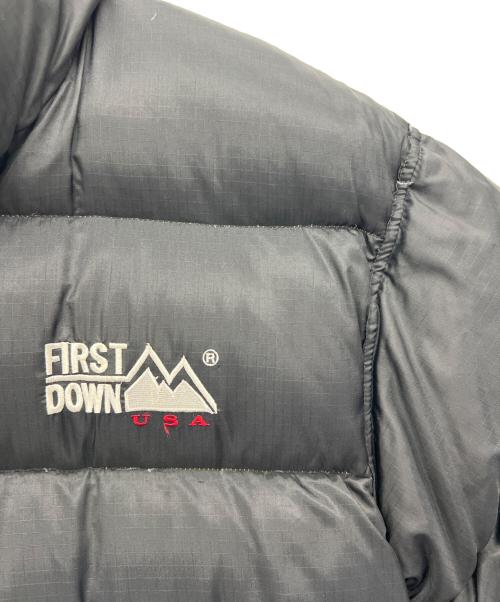 FIRST DOWN（ファーストダウン）FIRST DOWN (ファーストダウン) リバーシブルダウンジャケット イエロー×ブラック サイズ:Mの古着・服飾アイテム