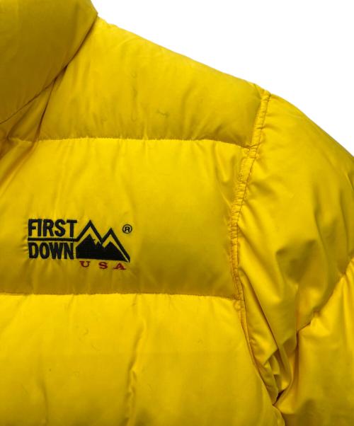 FIRST DOWN（ファーストダウン）FIRST DOWN (ファーストダウン) リバーシブルダウンジャケット イエロー×ブラック サイズ:Mの古着・服飾アイテム
