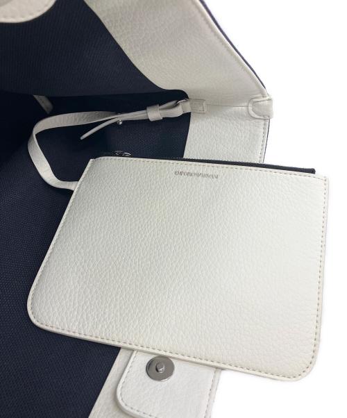 EMPORIO ARMANI（エンポリオ アルマーニ）EMPORIO ARMANI (エンポリオ アルマーニ) トートバッグ ネイビー×ホワイトの古着・服飾アイテム