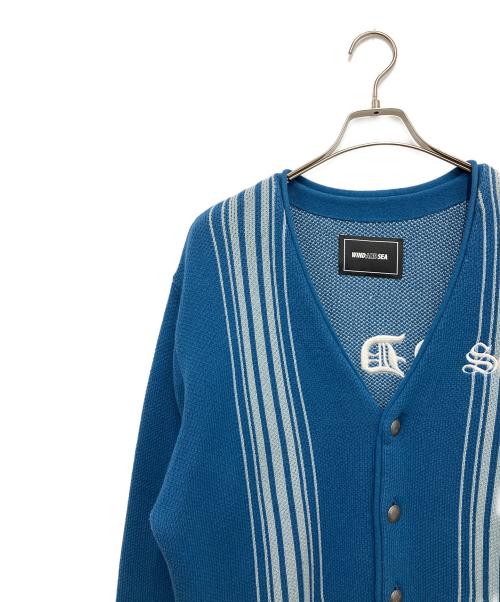 WIND AND SEA（ウィンダンシー）WIND AND SEA (ウィンダンシー) CENTER LINE CARDIGAN ブルー サイズ:Lの古着・服飾アイテム