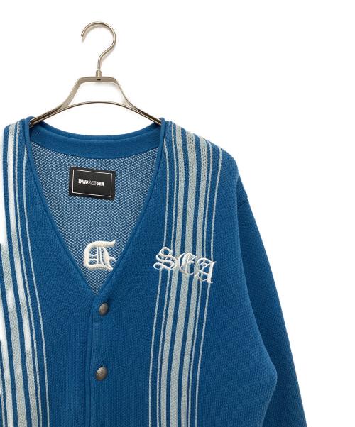 WIND AND SEA（ウィンダンシー）WIND AND SEA (ウィンダンシー) CENTER LINE CARDIGAN ブルー サイズ:Lの古着・服飾アイテム