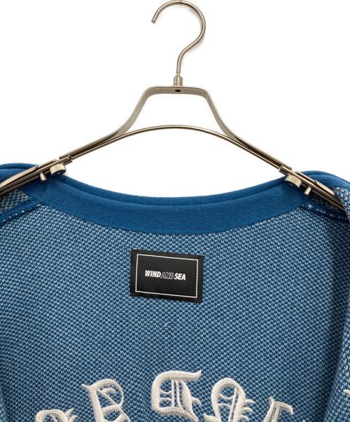 WIND AND SEA（ウィンダンシー）WIND AND SEA (ウィンダンシー) CENTER LINE CARDIGAN ブルー サイズ:Lの古着・服飾アイテム
