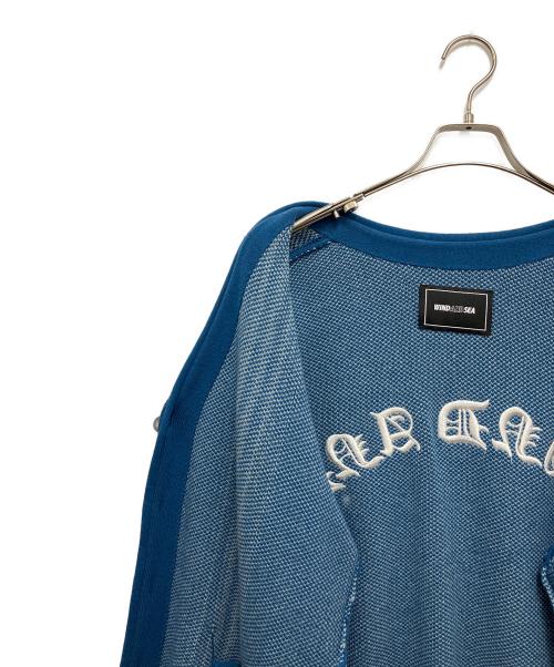 WIND AND SEA（ウィンダンシー）WIND AND SEA (ウィンダンシー) CENTER LINE CARDIGAN ブルー サイズ:Lの古着・服飾アイテム