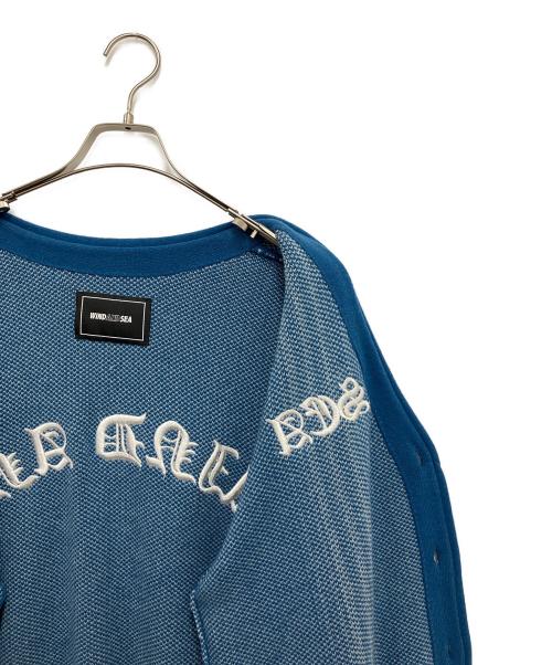 WIND AND SEA（ウィンダンシー）WIND AND SEA (ウィンダンシー) CENTER LINE CARDIGAN ブルー サイズ:Lの古着・服飾アイテム