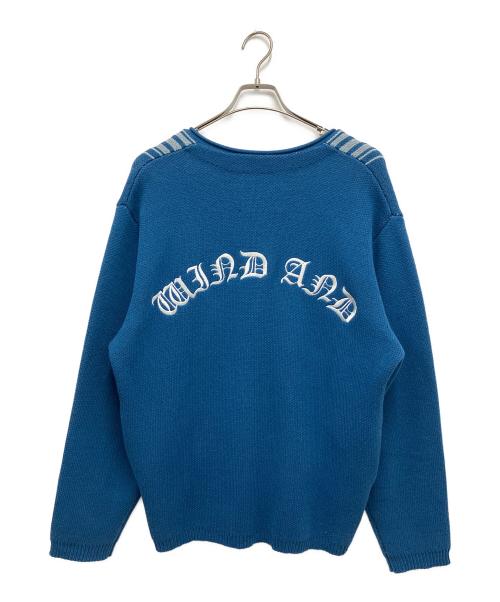WIND AND SEA（ウィンダンシー）WIND AND SEA (ウィンダンシー) CENTER LINE CARDIGAN ブルー サイズ:Lの古着・服飾アイテム