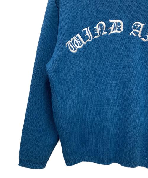 WIND AND SEA（ウィンダンシー）WIND AND SEA (ウィンダンシー) CENTER LINE CARDIGAN ブルー サイズ:Lの古着・服飾アイテム