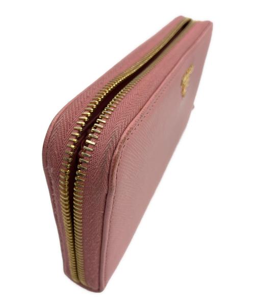 PRADA（プラダ）PRADA (プラダ) ラウンドファスナー長財布 サフィアーノ ピンクの古着・服飾アイテム