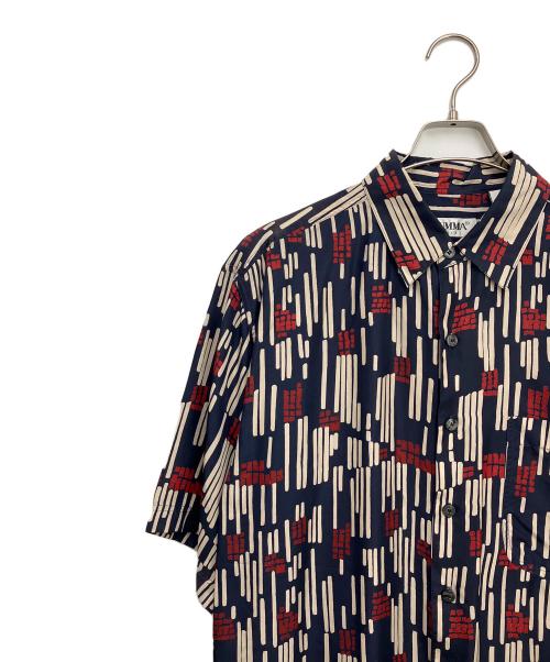 summa（スッマ）summa (スッマ) 半袖シルクシャツ ネイビー×レッド サイズ:Mの古着・服飾アイテム