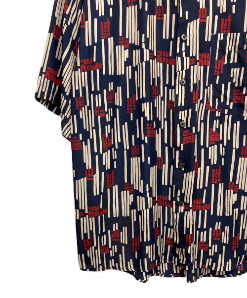 summa（スッマ）summa (スッマ) 半袖シルクシャツ ネイビー×レッド サイズ:Mの古着・服飾アイテム