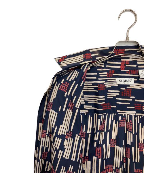 summa（スッマ）summa (スッマ) 半袖シルクシャツ ネイビー×レッド サイズ:Mの古着・服飾アイテム
