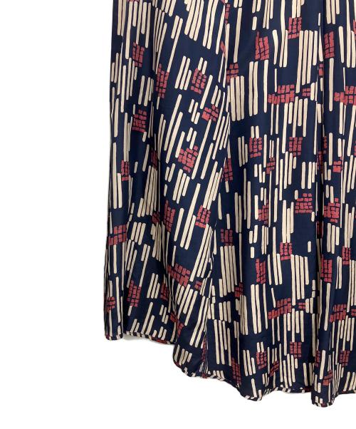 summa（スッマ）summa (スッマ) 半袖シルクシャツ ネイビー×レッド サイズ:Mの古着・服飾アイテム