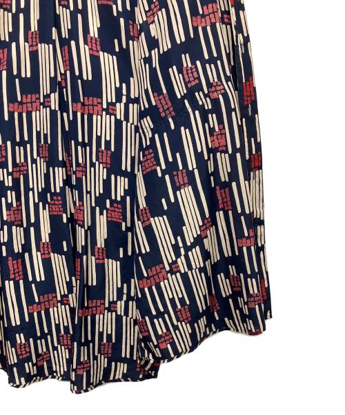 summa（スッマ）summa (スッマ) 半袖シルクシャツ ネイビー×レッド サイズ:Mの古着・服飾アイテム