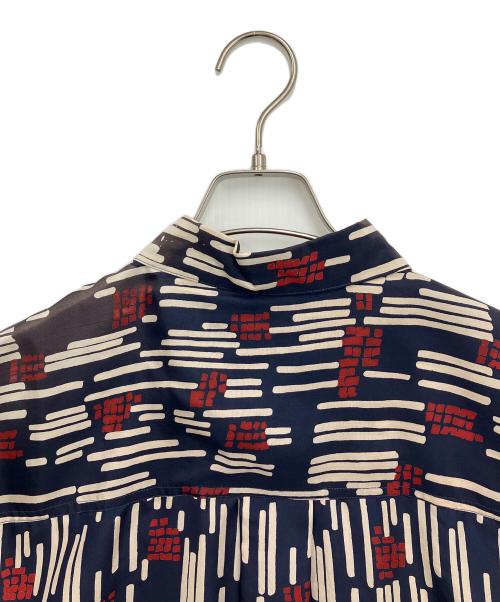 summa（スッマ）summa (スッマ) 半袖シルクシャツ ネイビー×レッド サイズ:Mの古着・服飾アイテム