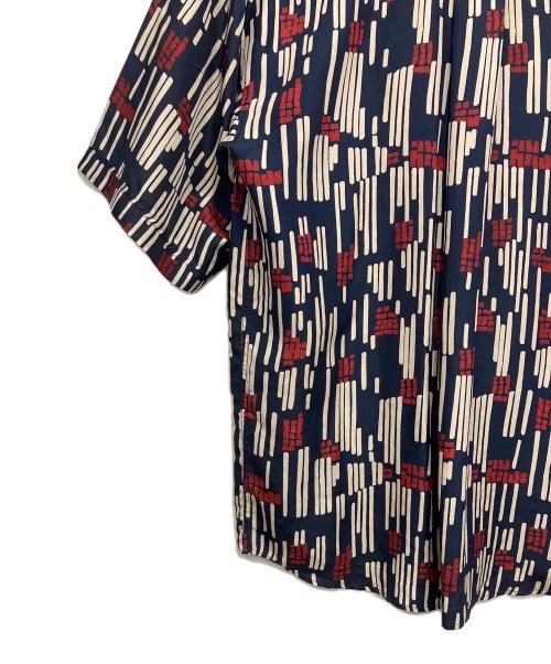 summa（スッマ）summa (スッマ) 半袖シルクシャツ ネイビー×レッド サイズ:Mの古着・服飾アイテム