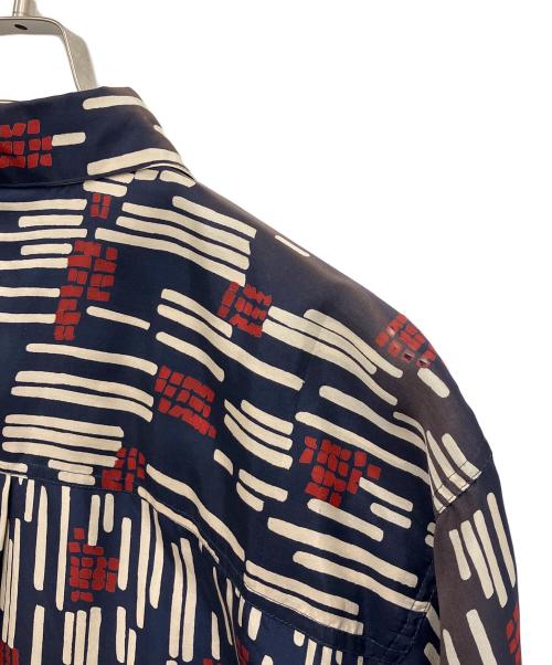 summa（スッマ）summa (スッマ) 半袖シルクシャツ ネイビー×レッド サイズ:Mの古着・服飾アイテム