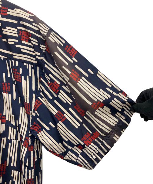 summa（スッマ）summa (スッマ) 半袖シルクシャツ ネイビー×レッド サイズ:Mの古着・服飾アイテム