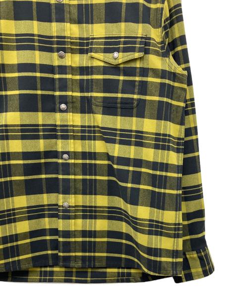 THE NORTH FACE（ザ ノース フェイス）THE NORTH FACE (ザ ノース フェイス) ロングスリーブストレッチフランネルシャツ イエロー×ブラック サイズ:Mの古着・服飾アイテム