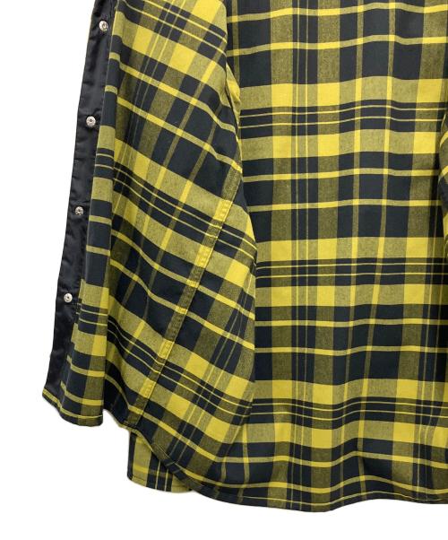THE NORTH FACE（ザ ノース フェイス）THE NORTH FACE (ザ ノース フェイス) ロングスリーブストレッチフランネルシャツ イエロー×ブラック サイズ:Mの古着・服飾アイテム