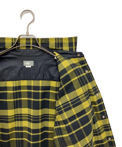 THE NORTH FACE（ザ ノース フェイス）THE NORTH FACE (ザ ノース フェイス) ロングスリーブストレッチフランネルシャツ イエロー×ブラック サイズ:Mの古着・服飾アイテム