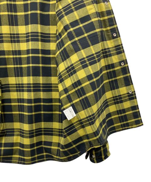 THE NORTH FACE（ザ ノース フェイス）THE NORTH FACE (ザ ノース フェイス) ロングスリーブストレッチフランネルシャツ イエロー×ブラック サイズ:Mの古着・服飾アイテム