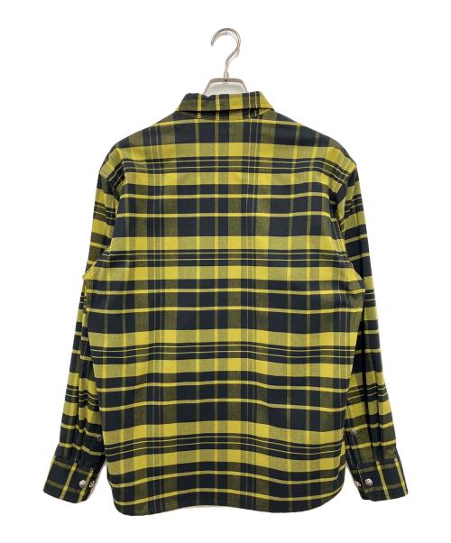 THE NORTH FACE（ザ ノース フェイス）THE NORTH FACE (ザ ノース フェイス) ロングスリーブストレッチフランネルシャツ イエロー×ブラック サイズ:Mの古着・服飾アイテム