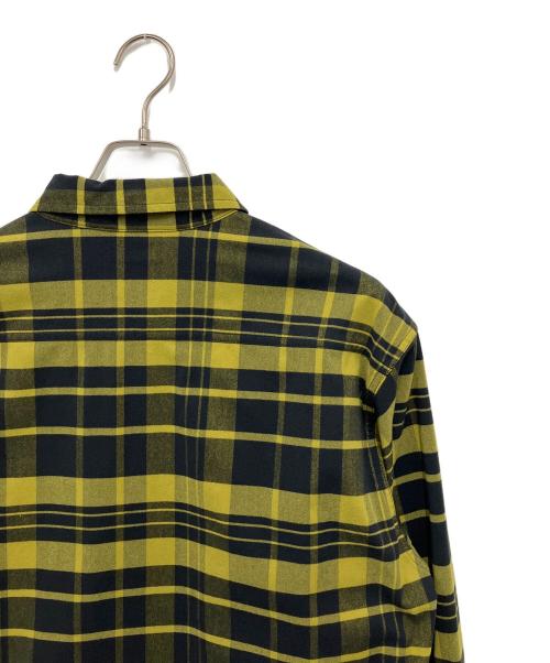 THE NORTH FACE（ザ ノース フェイス）THE NORTH FACE (ザ ノース フェイス) ロングスリーブストレッチフランネルシャツ イエロー×ブラック サイズ:Mの古着・服飾アイテム
