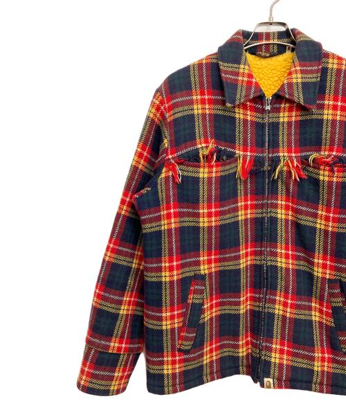 A BATHING APE（ア ベイシング エイプ）A BATHING APE (ア ベイシング エイプ) カバーオール レッド×ネイビー サイズ:Mの古着・服飾アイテム